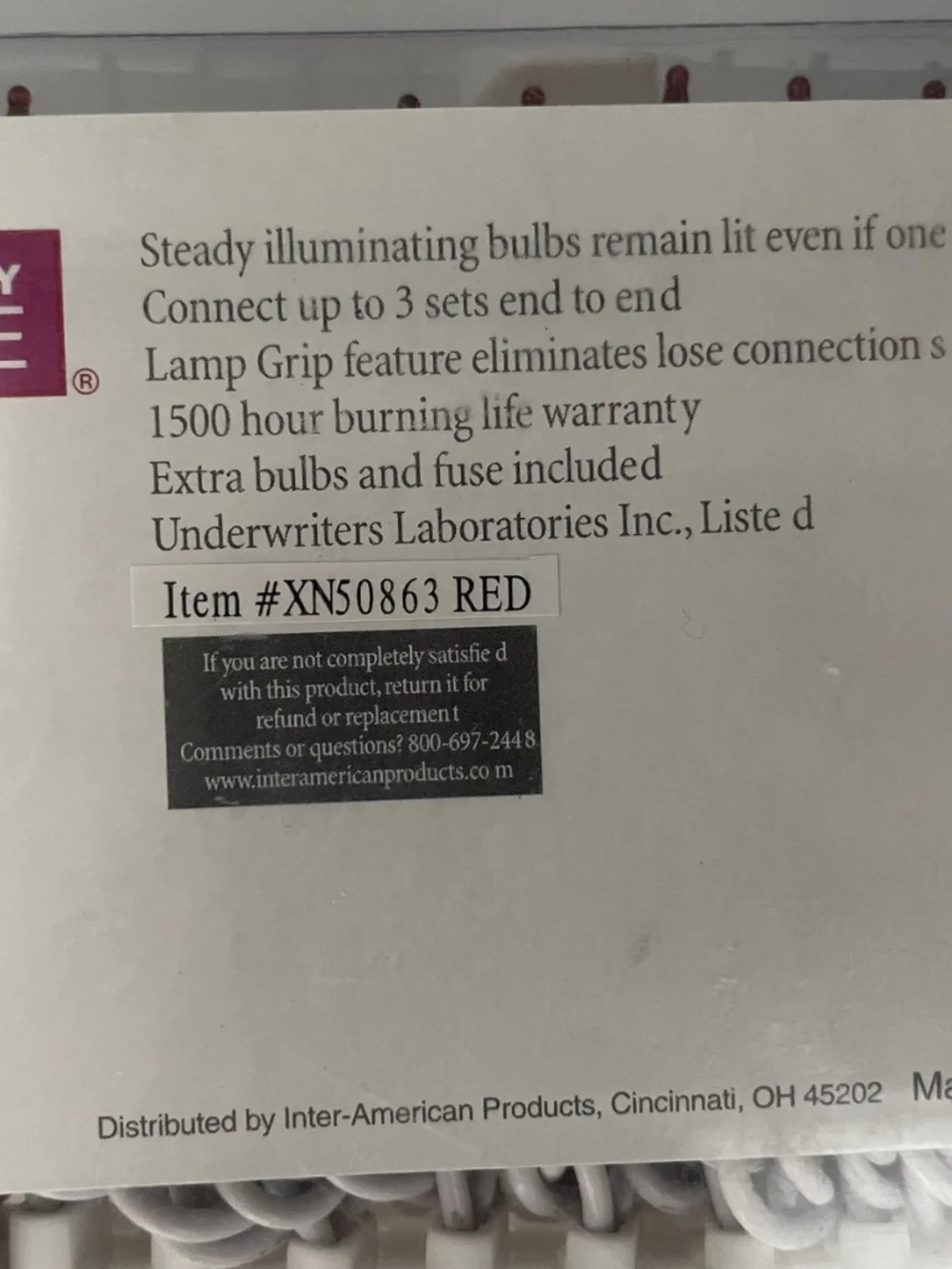 Holiday Home 50 Red Mini Christmas Lights White Wire 23' String Light Set NEW